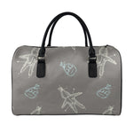 Cartoon Voodoo Doll Pattern Print Leather Duffle Bag