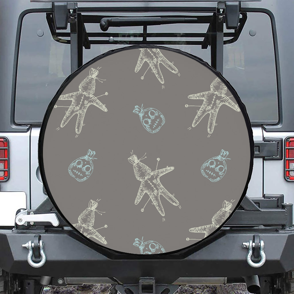 Cartoon Voodoo Doll Pattern Print Leather Spare Tire Cover