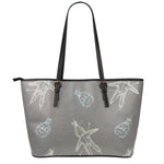 Cartoon Voodoo Doll Pattern Print Leather Tote Bag