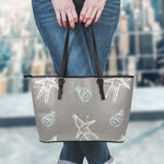 Cartoon Voodoo Doll Pattern Print Leather Tote Bag