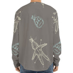 Cartoon Voodoo Doll Pattern Print Long Sleeve Baseball Jersey