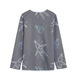 Cartoon Voodoo Doll Pattern Print Long Sleeve Short Coat