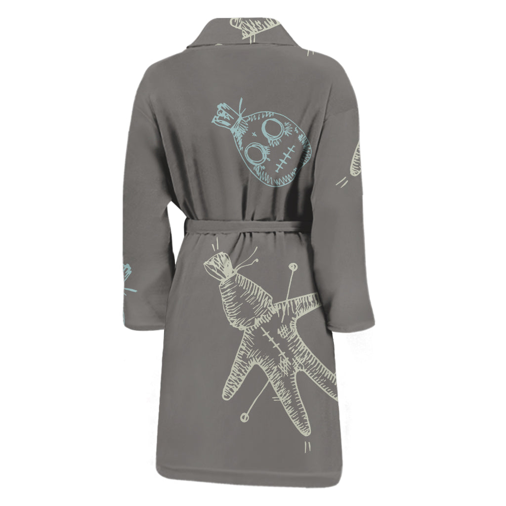 Cartoon Voodoo Doll Pattern Print Men's Bathrobe