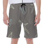 Cartoon Voodoo Doll Pattern Print Men's Beach Shorts