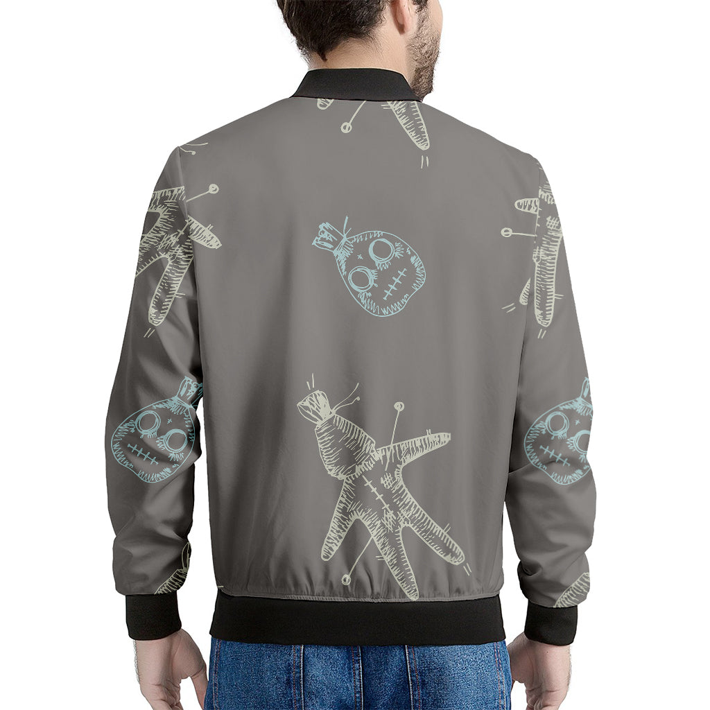 Cartoon Voodoo Doll Pattern Print Men's Bomber Jacket