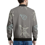 Cartoon Voodoo Doll Pattern Print Men's Bomber Jacket