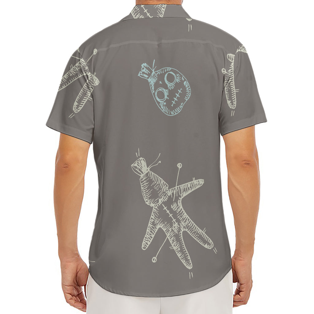 Cartoon Voodoo Doll Pattern Print Men's Deep V-Neck Shirt