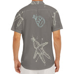 Cartoon Voodoo Doll Pattern Print Men's Deep V-Neck Shirt