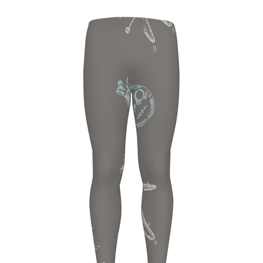 Cartoon Voodoo Doll Pattern Print Men's leggings