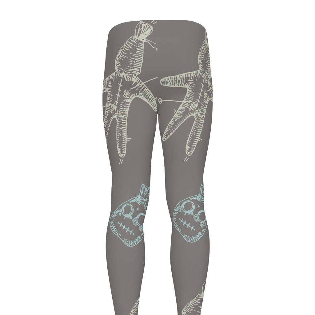 Cartoon Voodoo Doll Pattern Print Men's leggings