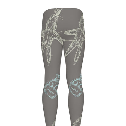 Cartoon Voodoo Doll Pattern Print Men's leggings