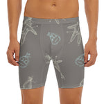 Cartoon Voodoo Doll Pattern Print Men's Long Boxer Briefs