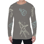 Cartoon Voodoo Doll Pattern Print Men's Long Sleeve T-Shirt