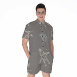 Cartoon Voodoo Doll Pattern Print Men's Rompers
