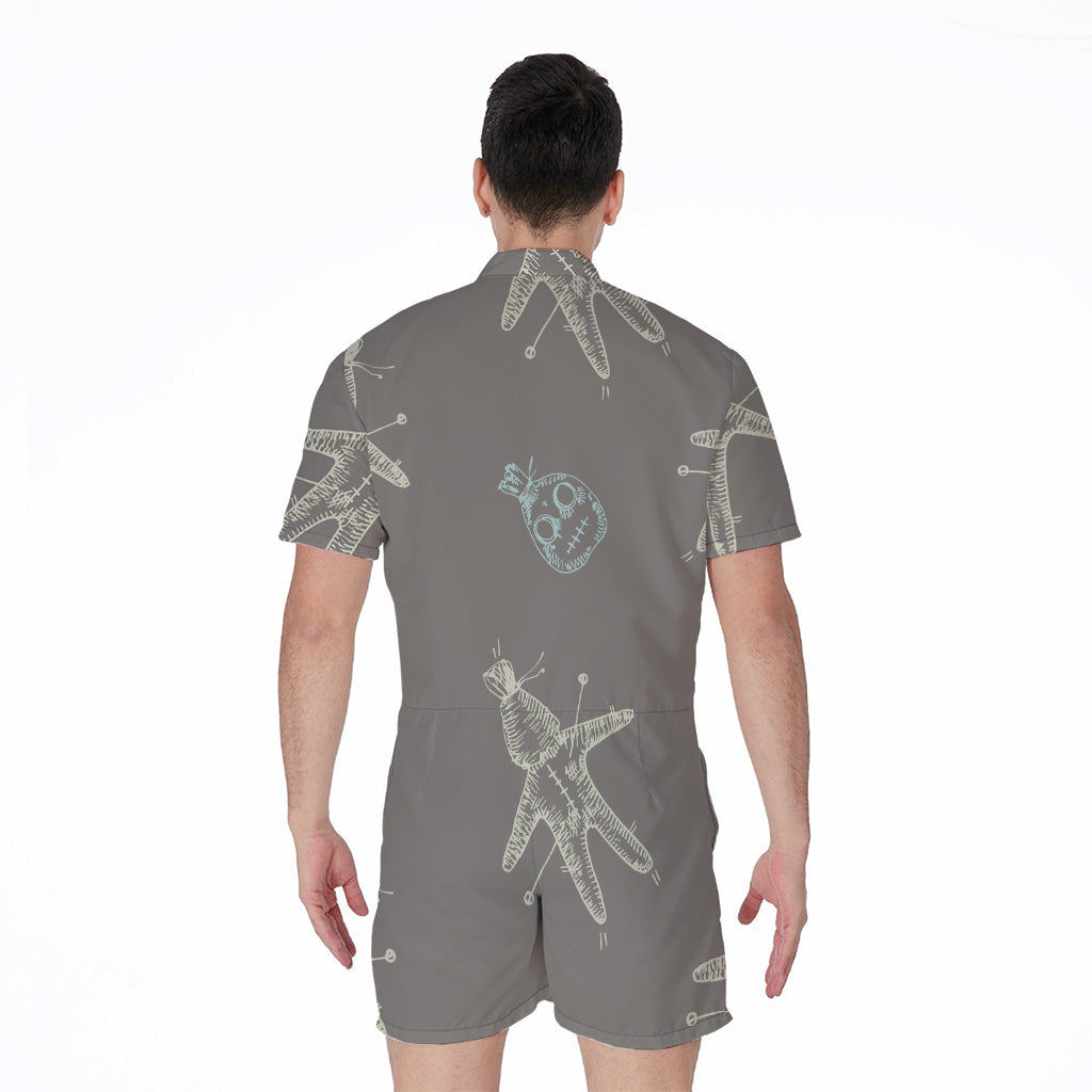 Cartoon Voodoo Doll Pattern Print Men's Rompers