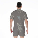 Cartoon Voodoo Doll Pattern Print Men's Rompers