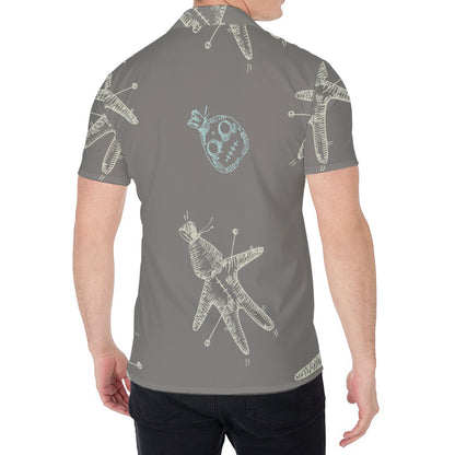 Cartoon Voodoo Doll Pattern Print Men's Shirt