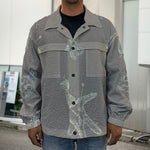 Cartoon Voodoo Doll Pattern Print Men's Shirt Jacket