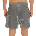 Cartoon Voodoo Doll Pattern Print Men's Split Running Shorts