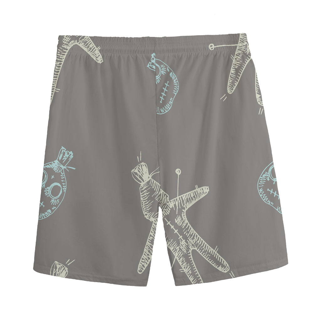 Cartoon Voodoo Doll Pattern Print Men's Sports Shorts