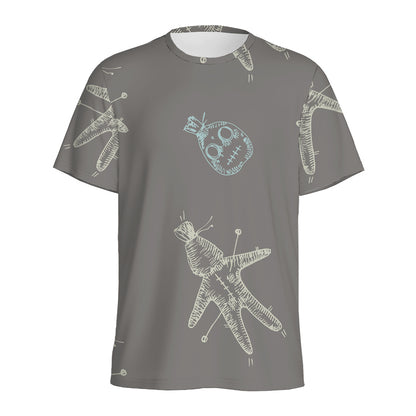 Cartoon Voodoo Doll Pattern Print Men's Sports T-Shirt