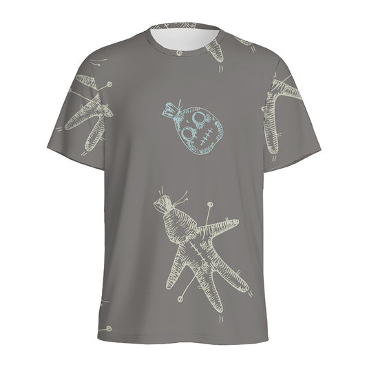Cartoon Voodoo Doll Pattern Print Men's Sports T-Shirt