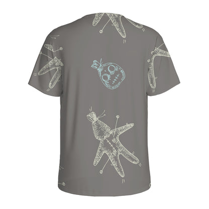 Cartoon Voodoo Doll Pattern Print Men's Sports T-Shirt