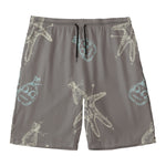 Cartoon Voodoo Doll Pattern Print Men's Swim Trunks