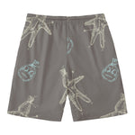 Cartoon Voodoo Doll Pattern Print Men's Swim Trunks