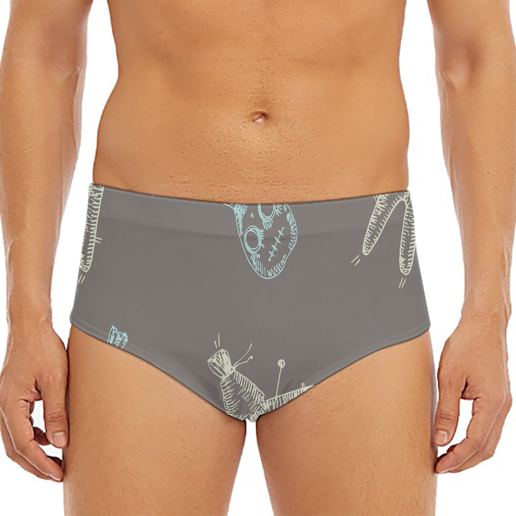 Cartoon Voodoo Doll Pattern Print Men's Triangle Swim Briefs