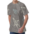 Cartoon Voodoo Doll Pattern Print Men's Velvet T-Shirt