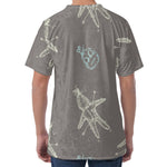 Cartoon Voodoo Doll Pattern Print Men's Velvet T-Shirt