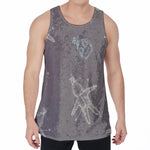 Cartoon Voodoo Doll Pattern Print Men's Velvet Tank Top