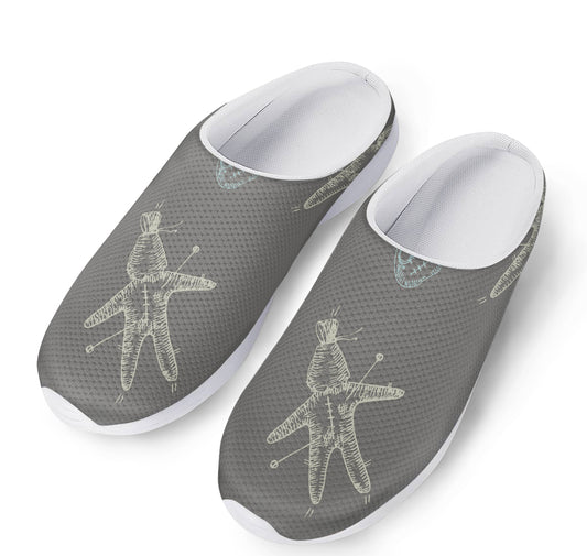 Cartoon Voodoo Doll Pattern Print Mesh Casual Shoes