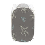 Cartoon Voodoo Doll Pattern Print Mesh Laundry Hamper