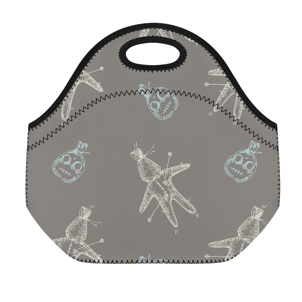 Cartoon Voodoo Doll Pattern Print Neoprene Lunch Bag