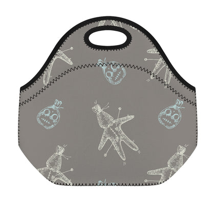 Cartoon Voodoo Doll Pattern Print Neoprene Lunch Bag