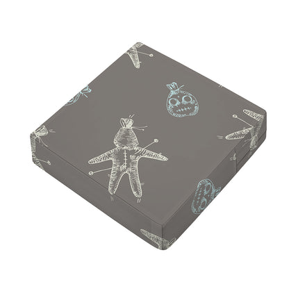 Cartoon Voodoo Doll Pattern Print Outdoor Seat Cushion Cover