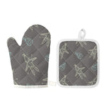 Cartoon Voodoo Doll Pattern Print Oven Mitt And Pot Holder Set