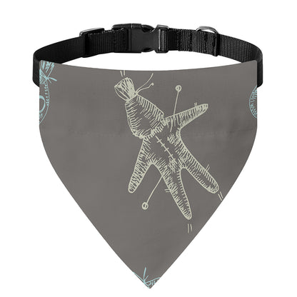 Cartoon Voodoo Doll Pattern Print Over The Collar Dog Bandana