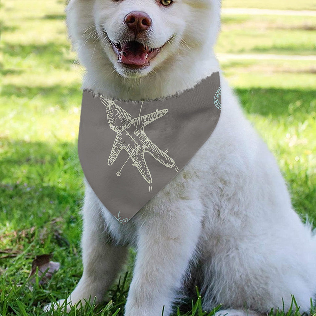 Cartoon Voodoo Doll Pattern Print Over The Collar Dog Bandana