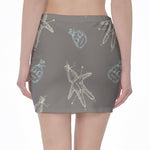Cartoon Voodoo Doll Pattern Print Pencil Mini Skirt