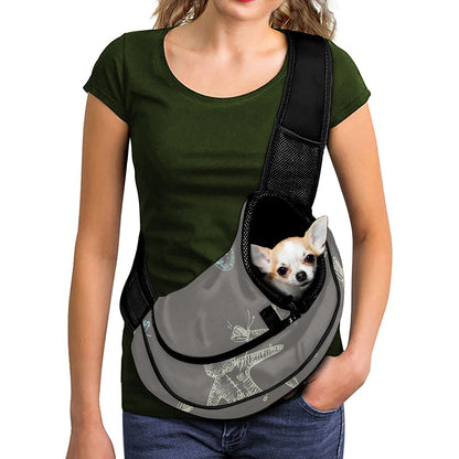 Cartoon Voodoo Doll Pattern Print Pet Sling Carrier