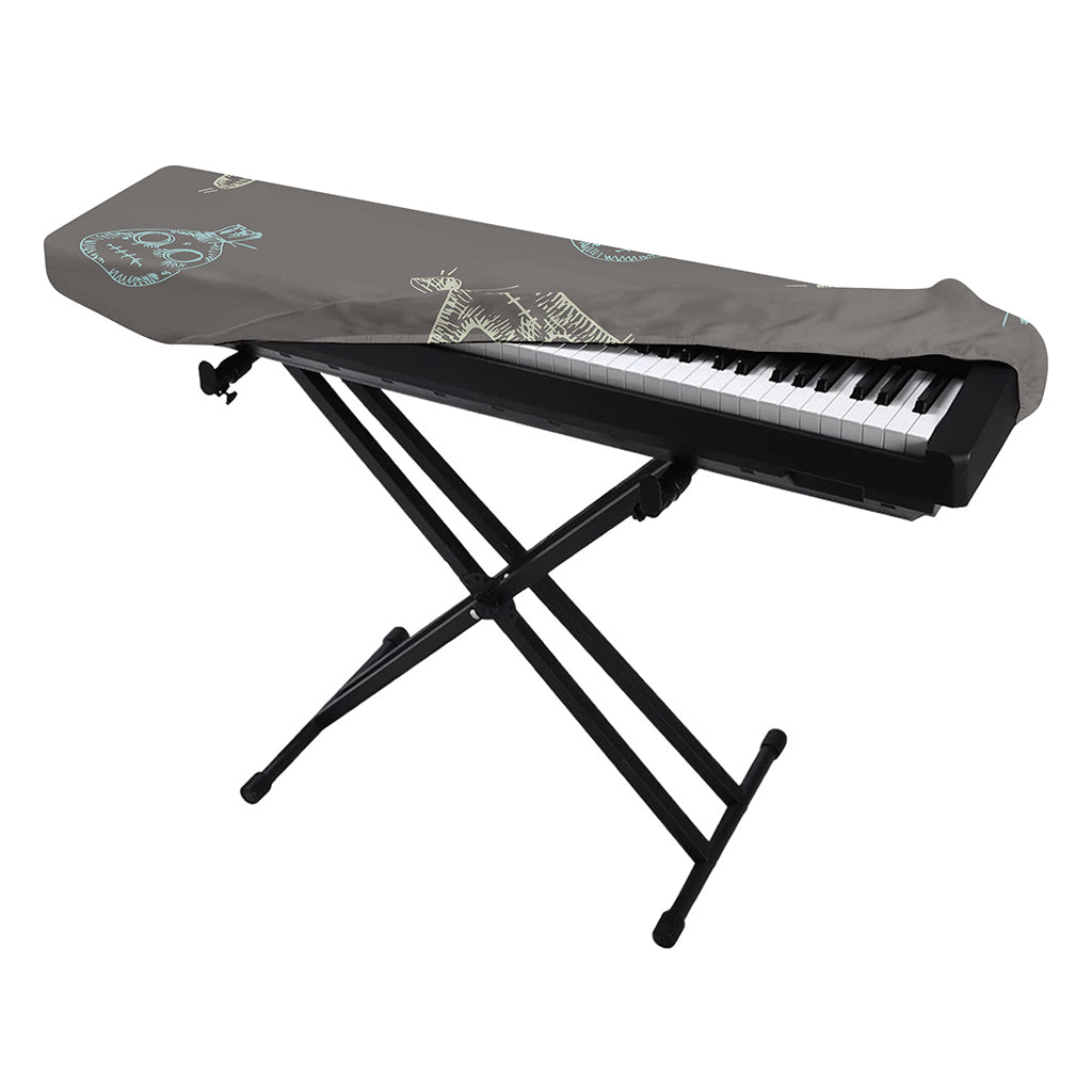 Cartoon Voodoo Doll Pattern Print Piano Keyboard Cover