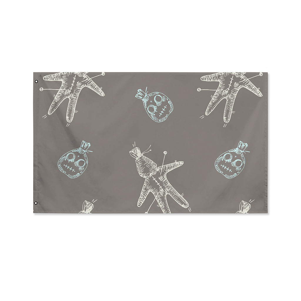Cartoon Voodoo Doll Pattern Print Polyester Flag