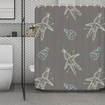 Cartoon Voodoo Doll Pattern Print Polyester Shower Curtain
