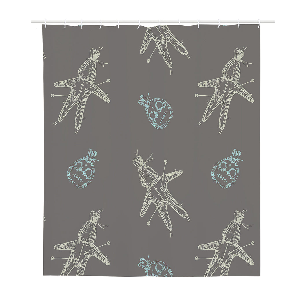 Cartoon Voodoo Doll Pattern Print Polyester Shower Curtain