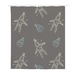 Cartoon Voodoo Doll Pattern Print Polyester Shower Curtain