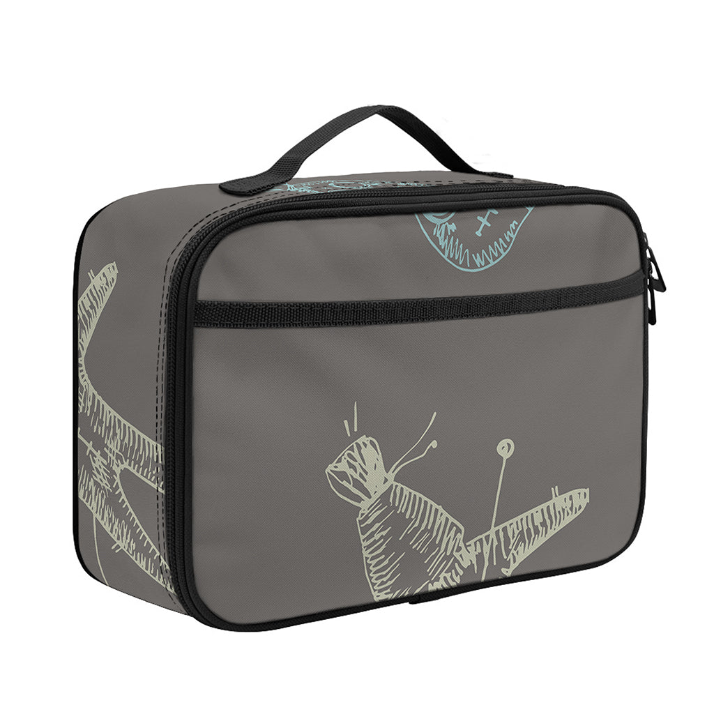 Cartoon Voodoo Doll Pattern Print Portable Lunch Bag