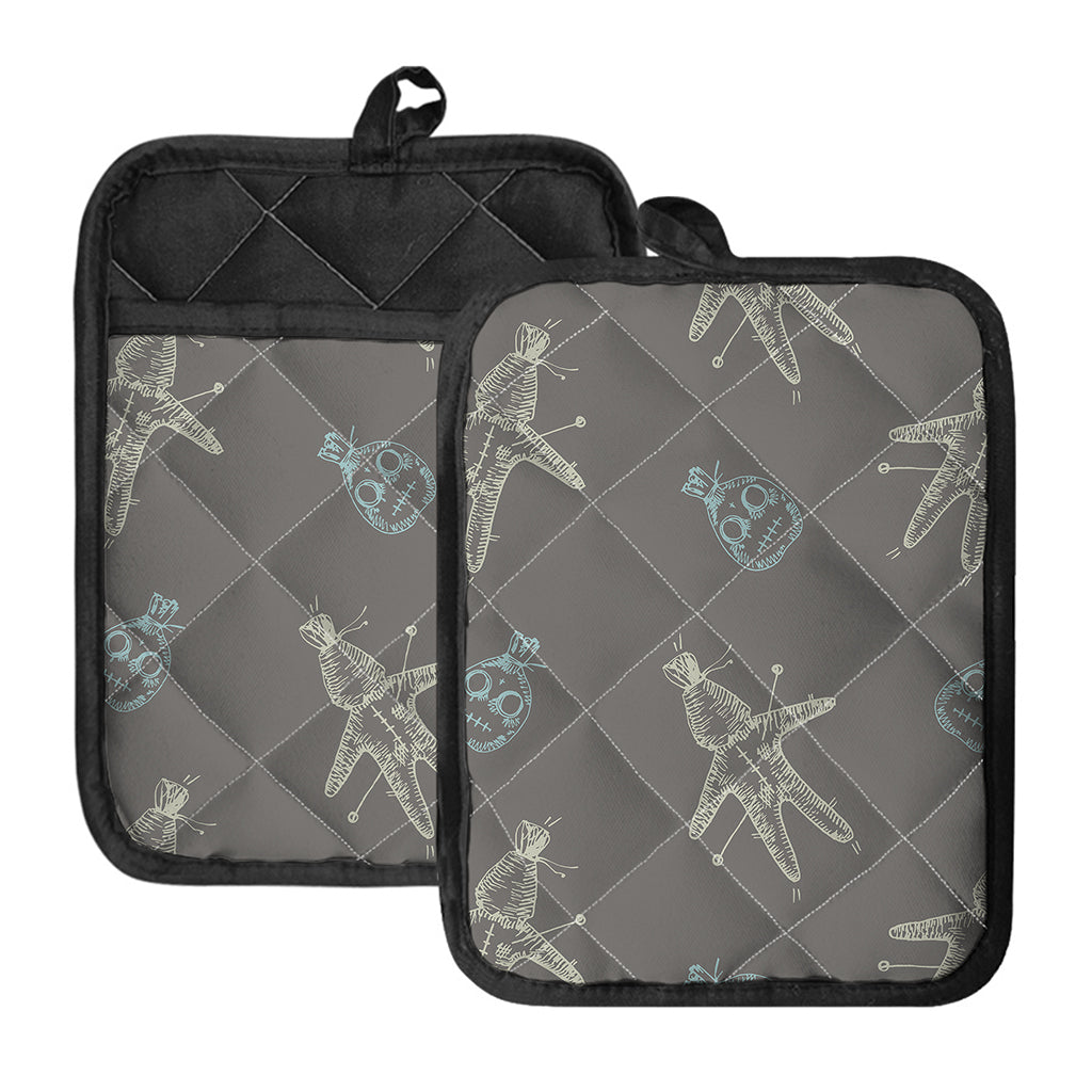 Cartoon Voodoo Doll Pattern Print Pot Holders With Pocket